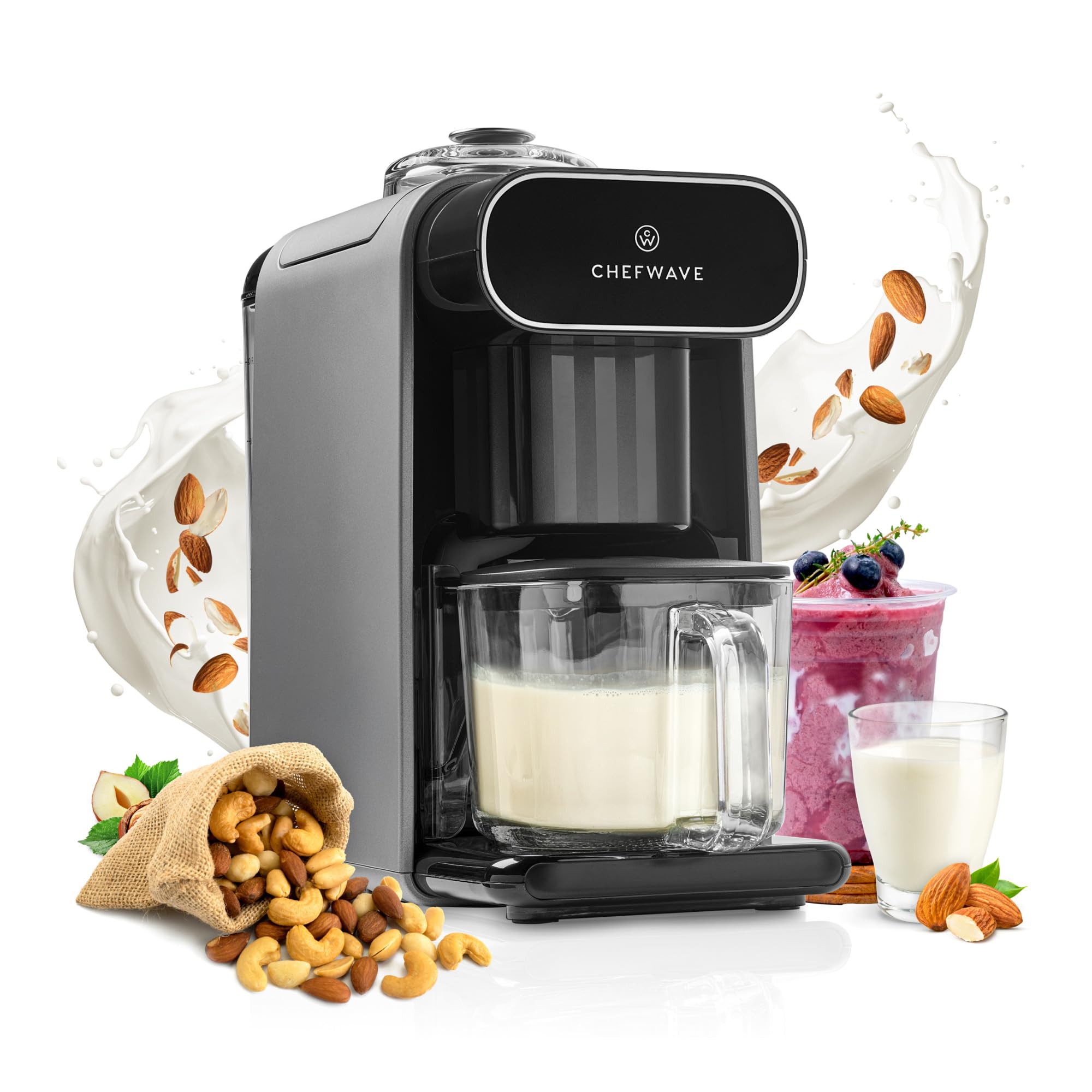 Amazon.com: ChefWave Milkmade Soy Milk Maker (Silver/Black) 6-in-1